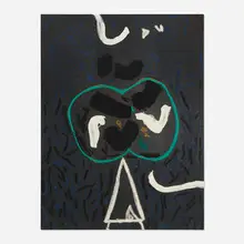Emerson Woelffer, Untitled, c. 1987, oil, acrylic and collage on canvas