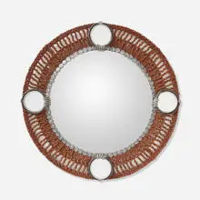 Clare Graham, Buttons mirror, c. 2005, buttons, mirrored glass, steel