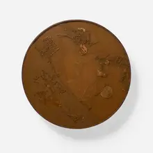 Manuel Mérida, Cercle rouillé, 2022, painted wood, rust, dirt, glass, electric engine