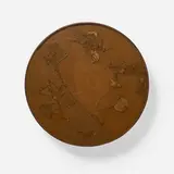 Manuel Mérida, Cercle rouillé, 2022, painted wood, rust, dirt, glass, electric engine