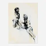 Ian Francis, A Girl Attempts to Avert a Disaster, 2009, oil, ink, graphite and photographic transfer on canvas