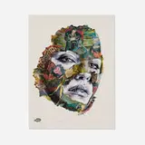 Sandra Chevrier, Le Cage, le soir brûlé, 2020, oil on panel with graphite and collage