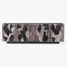 Paul Evans, Exceptional Argente cabinet, model PE 42A, c. 1970, welded and patinated aluminum, slate, enameled wood, welded steel