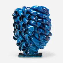 Torbjørn Kvasbø, Stack, turquoise, 2010, Egyptian blue glazed earthenware