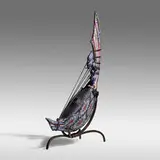 Davide Salvadore, Spingarpa Maquette, 2013, hand-blown glass, inciso and battuto surface, leather string, patinated metal