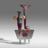 José Chardiet, Untitled, 1998, hot sculpted, cast, and sandblasted glass, gold leaf