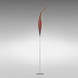 Philip Baldwin & Monica Guggisberg, Guardiano a Fiammate Rosse, 2003, wheel-carved cameo glass, steel, aluminum