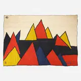 Pyramids tapestry by Alexander Calder, 1975, hand-woven maguey fiber, sold May 2021