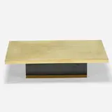 Georges Mathias, Coffee table, c. 1980, etched brass, laminate