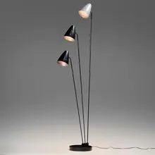 Ben Seibel, Floor lamp, 1951, enameled steel, enameled and perforated aluminum