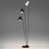 Ben Seibel, Floor lamp, 1951, enameled steel, enameled and perforated aluminum
