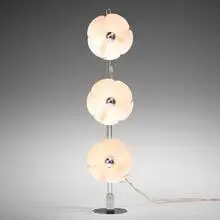 Olivier Mourgue, Flower floor lamp, 1970, chrome-plated steel, enameled aluminum, plastic