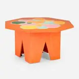 Mary Heilmann and Steve Keister, Tile Table, 2004, painted wood, glazed ceramic tiles, casters