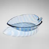Tyra Lundgren, Leaf bowl, model 2641, 1937, iridized glass with sapphire bands