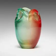 Archimede Seguso, A Polveri vase, internally decorated glass with gold inclusions