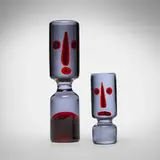 Antonio da Ros, Figures, set of two, c. 1965, internally decorated glass