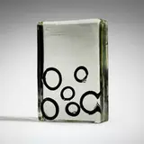 Ermanno Nason, Sculpture, c. 1970, fused glass with gold inclusions