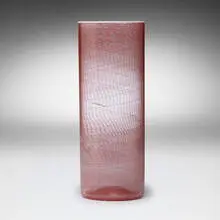 Lattimo Filigrana vase by Barovier and Toso, c. 1990, internally decorated glass with lattimo threads, sold Feb 2025