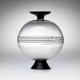 Pauly & C., Footed vase, c. 1980, glass with applied details