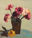 Conrad Buff, A still life with Oleander; A still life with Zinnias (a group of two)