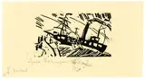 Lyonel Feininger, Raddampfer, 1918, Holzschnitt auf dünnem Japanbütten