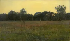 Janus la Cour, Abenddämmerung bei Mariendal, 1886, Öl auf Leinwand