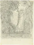 Ludwig Emil Grimm, Grab des Virgil bei Neapel, 1816, Bleistift auf Papier