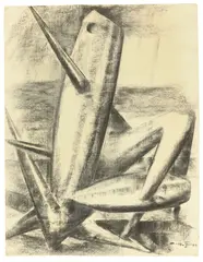 Ohne Titel by Karl Hartung, 1944, Kohle auf Bütten, sold Oct 2018