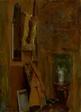 Juan Pablo Salinas Teruel, Atelierecke. Vor 1904, Öl auf Holz