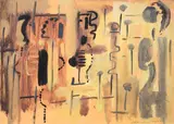 Max Ackermann, Ohne Titel, 1941, Öl und Tempera auf Papier