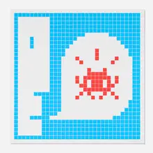 Invader, Alert (blue), 2020, screenprint in colors