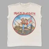 Iron Maiden, British Metal Onslaught 1983 vintage t-shirt, poly-blend, single stitch