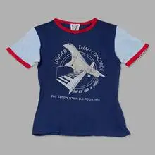 Elton John, Rare Louder Than Concorde 1976 UK tour vintage t-shirt, 100% cotton, single stitch