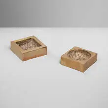 Monique Gerber, Ashtrays, set of two, 1982, bronze