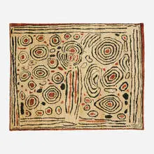Medium pile carpet by Contemporary, hand-knotted hemp fiber, sold May 2021