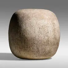 Nuuc stool by Claude Conover, c. 1975, glazed stoneware with engobe decoration, sold May 2021