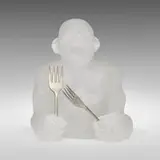 David Reekie, Greedy Man, 1991, cast glass, metal