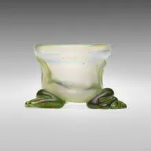 Early miniature vessel by Dale Chihuly, 1971, hand-blown glass, sold May 2021