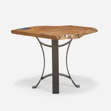 Shaun Smith, Pond Pub Table, 2021, London Plane, welded and powder-coated steel, epoxy resin