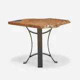 Shaun Smith, Pond Pub Table, 2021, London Plane, welded and powder-coated steel, epoxy resin