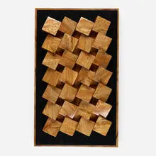 Ed Murphy, Forty Six Facets, 2021, London Plane, magnet, lacquered steel