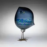 Pulcini by Alessandro Pianon, c. 1963, internally decorated glass, murrine, copper, sold Feb 2025