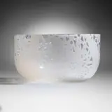 Merletto bowl by Ove Thorssen and Birgitta Carlsson, 1972/74, lattimo glass with pierced lace decoration, sold Feb 2025