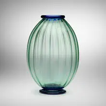 Soffiato vase by Napoleone Martinuzzi, c. 1925, soffiato glass with applied details, sold Feb 2025