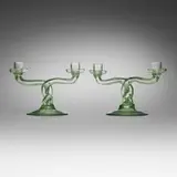 Murano, Soffiato candlesticks, pair