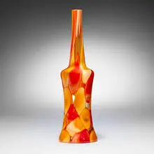 Ermanno Toso, Nerox bottle, c. 1962, internally decorated glass
