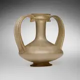 Compagnia Venezia e Murano, Vase with strap handles, c. 1930, glass with applied details and gold inclusions