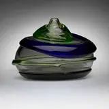 Luciano Gaspari, Sasso vase, 1962, transparent glass with applied glass bands