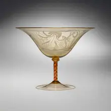S.A.L.I.R., Compote, c. 1930, etched glass