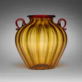 Soffiato vase by Vittorio Zecchin, c. 1930, soffiato glass with applied handles, sold Feb 2025